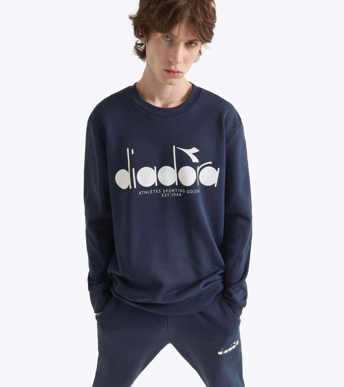 Diadora アパレル SWEATSHIRT CREW LOGO - UNISEX - ネイビー