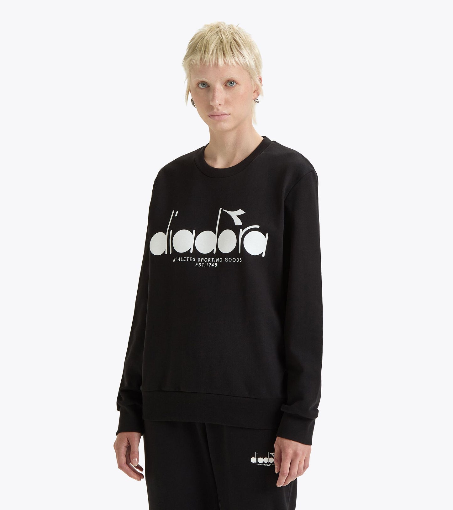 Diadora アパレル SWEATSHIRT CREW LOGO - UNISEX - ブラック