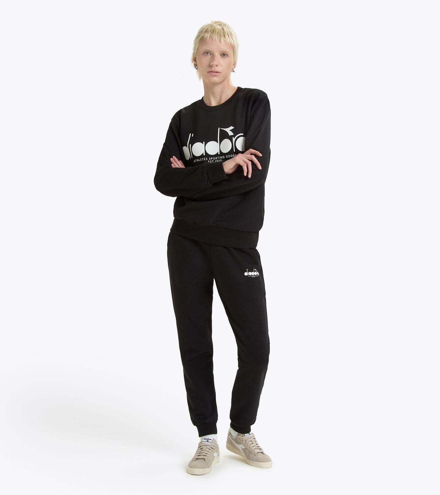 Diadora アパレル SWEATSHIRT CREW LOGO - UNISEX - ブラック