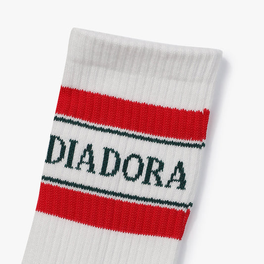 Diadora アパレル Stripe Mid Socks ソックス - UNISEX - ホワイト/レッド