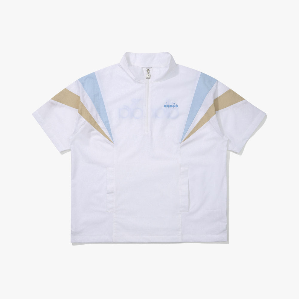 Diadora アパレル GLANDSLAM AIRY HALF ANORAK ポロシャツ - UNISEX - ホワイト/ブルー