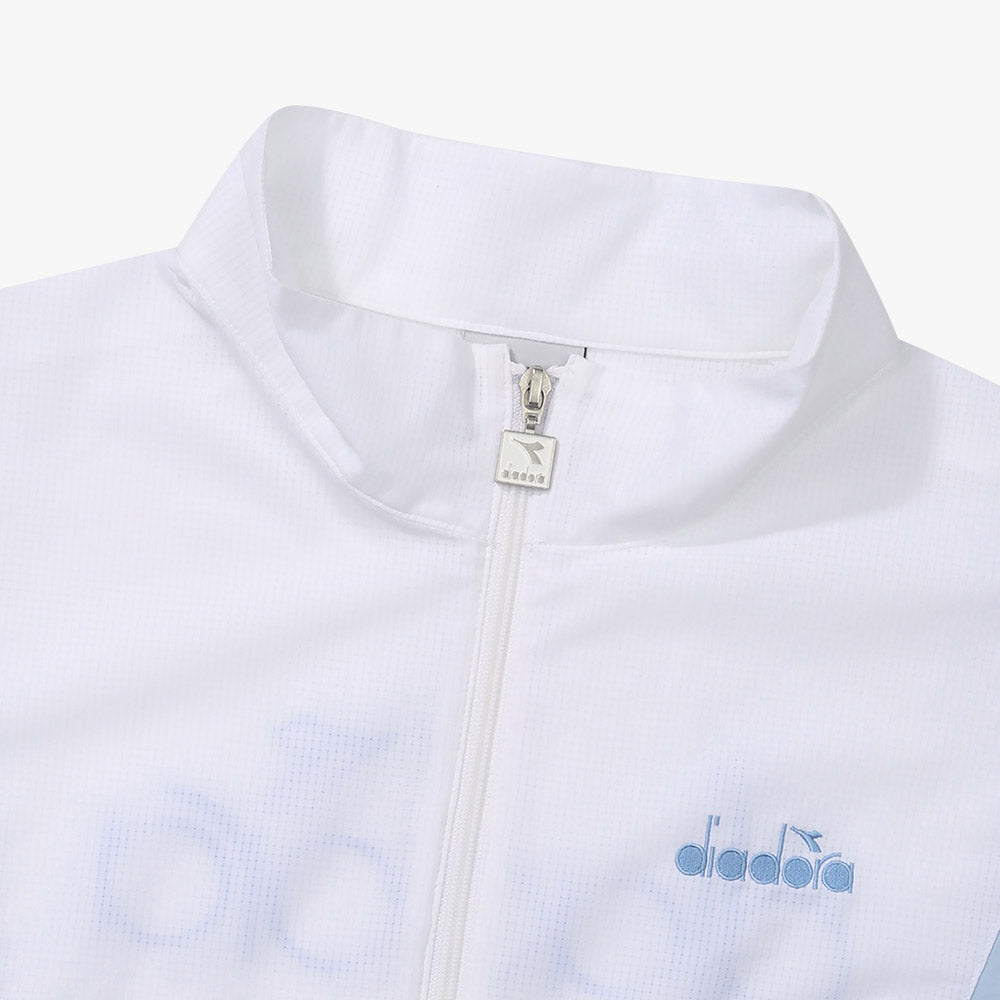 Diadora アパレル GLANDSLAM AIRY HALF ANORAK ポロシャツ - UNISEX - ホワイト/ブルー