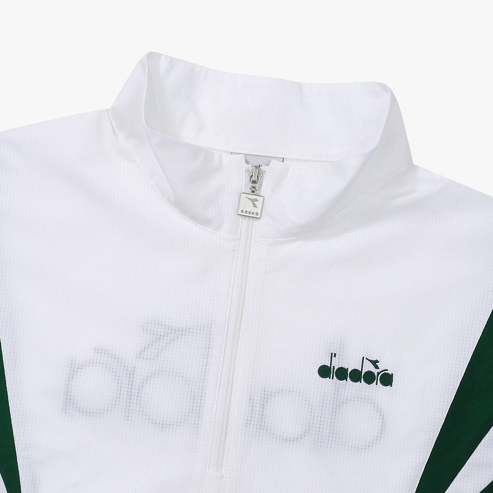 Diadora アパレル GLANDSLAM AIRY HALF ANORAK ポロシャツ - UNISEX - ホワイト/グリーン