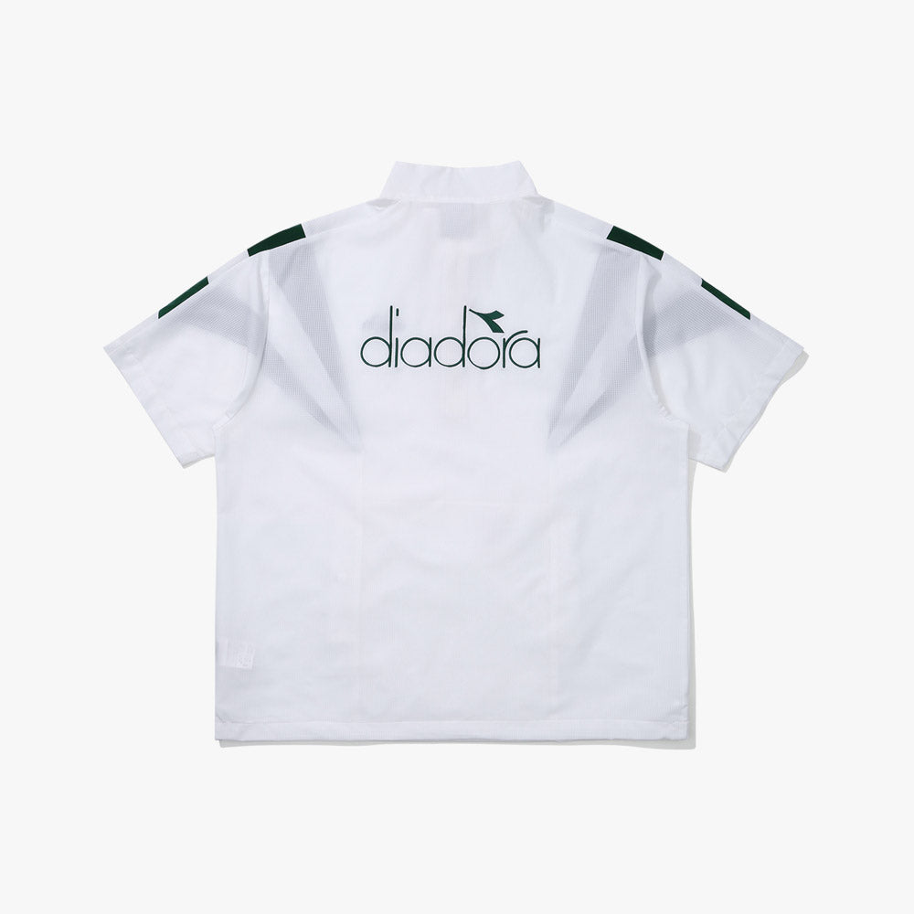 Diadora アパレル GLANDSLAM AIRY HALF ANORAK ポロシャツ - UNISEX - ホワイト/グリーン