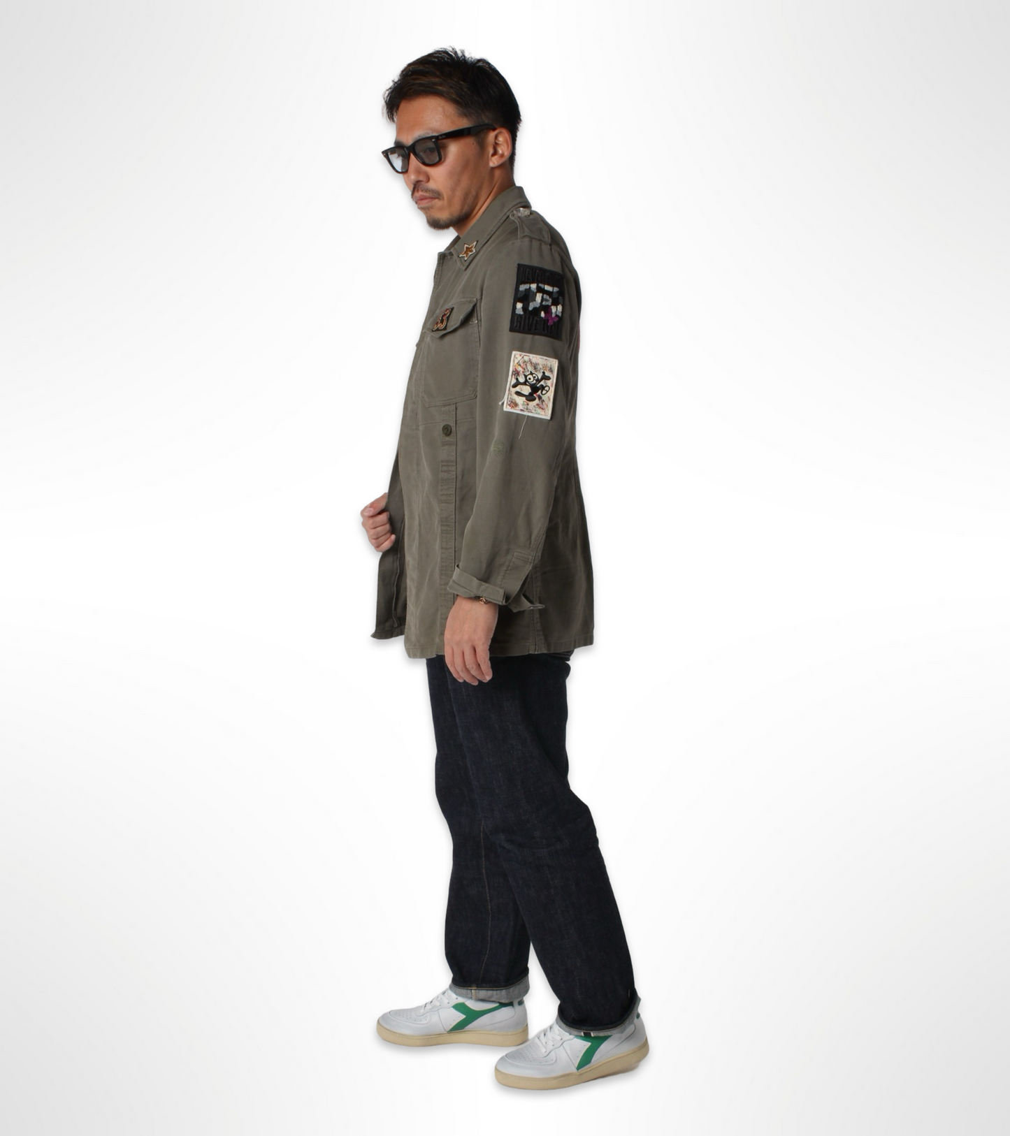 MI BASKET LOW USED - UNISEX - ホワイト/グリーン