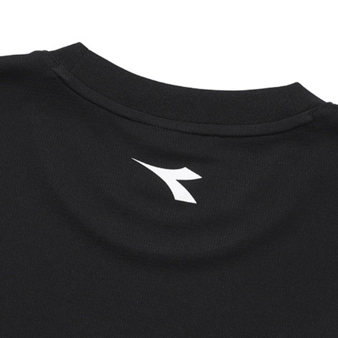 Diadora apparel Collection GLANDSLAM AIRY MESH T-SHIRT|ディアドラ アパレル Tシャツ ブラック メンズ レディース