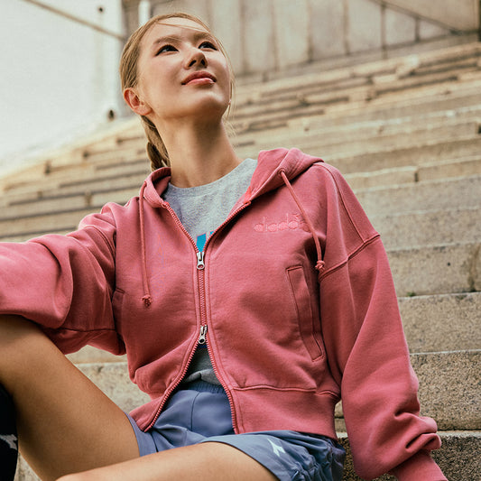 Diadora アパレル G/W Crop Hoodie Jacket パーカー - WOMENS - ピンク