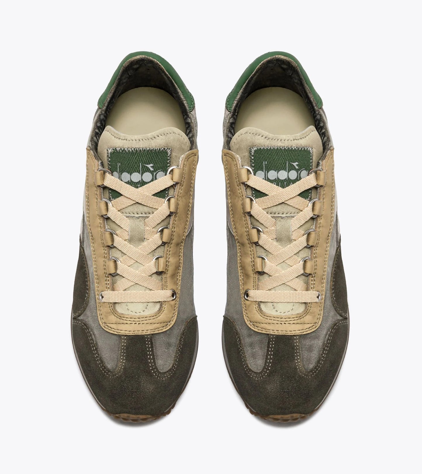 Diadora Heritage Collection EQUIPE DIRTY SW EVO｜ディアドラ スニーカー ベージュ グリーン メンズ