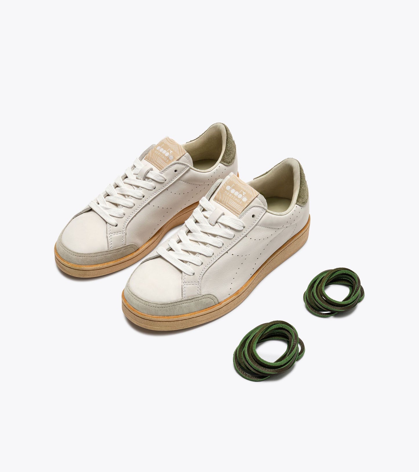 Diadora Heritage Collection PRESTIGE PLAIN USED｜ディアドラ スニーカー ホワイト グリーン メンズ