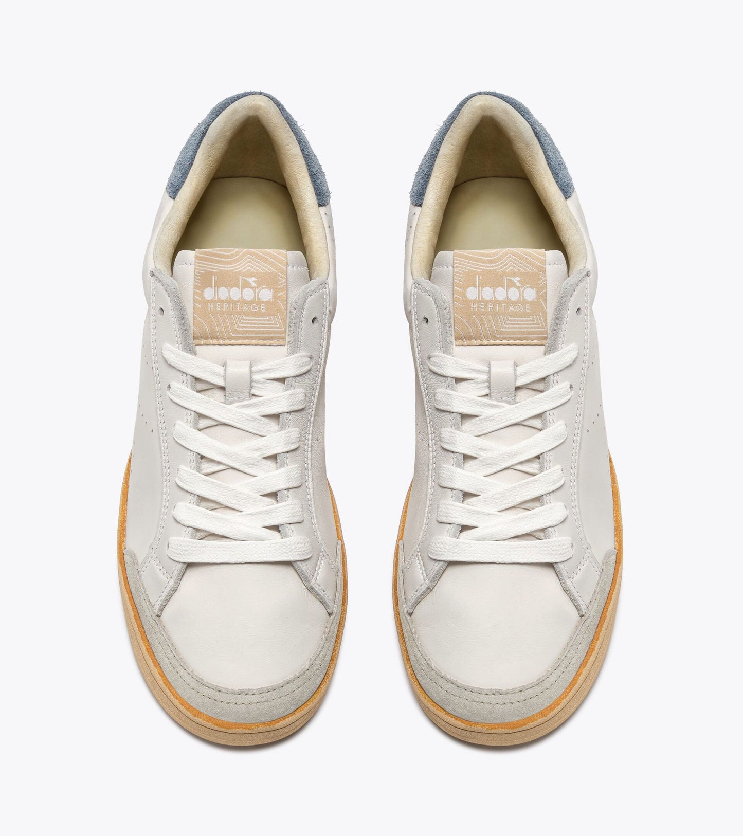 Diadora Heritage Collection PRESTIGE PLAIN USED｜ディアドラ スニーカー ホワイト ブルー メンズ