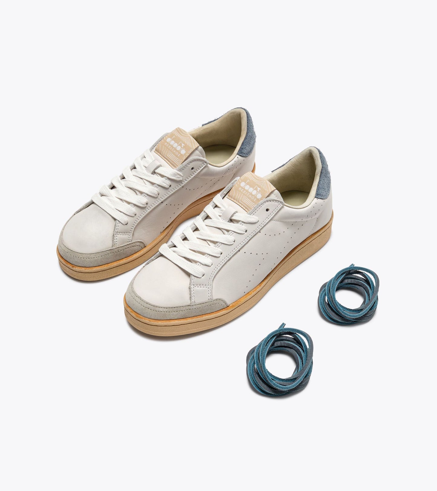 Diadora Heritage Collection PRESTIGE PLAIN USED｜ディアドラ スニーカー ホワイト ブルー メンズ