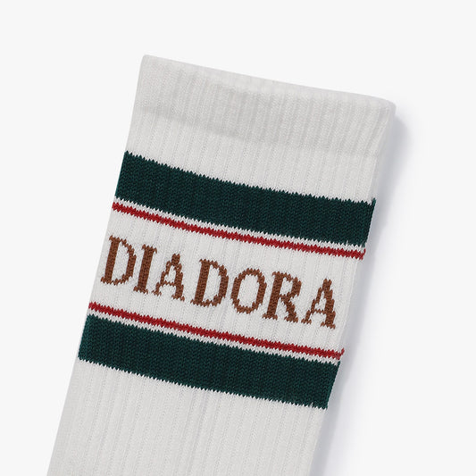 Diadora アパレル Stripe Mid Socks ソックス - UNISEX - ホワイト/グリーン