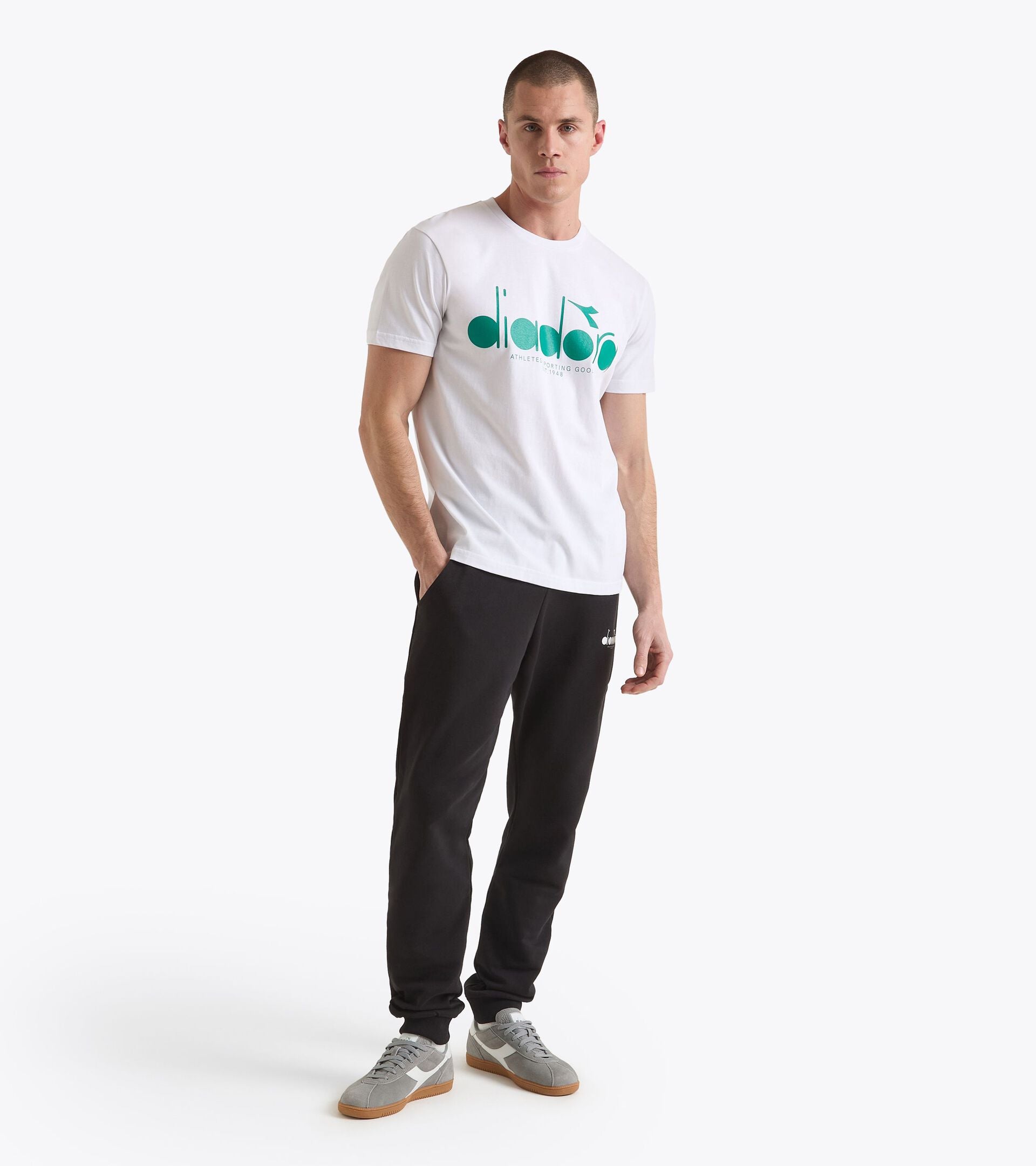 Diadora アパレル T-SHIRT SS LOGO Tシャツ - UNISEX - ホワイト/グリーン