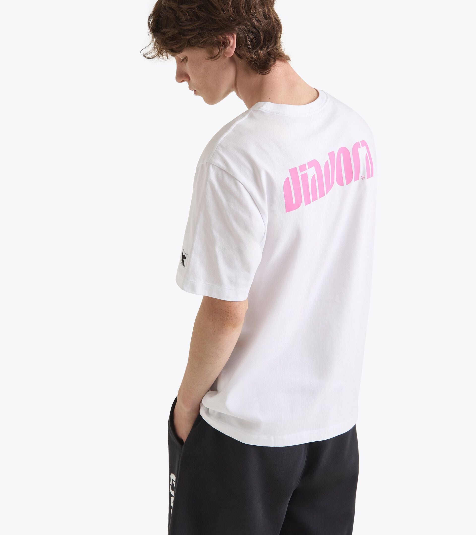 Diadora アパレル T-SHIRT SS ATHL. LOGO SL Tシャツ - UNISEX - ホワイト/ピンク