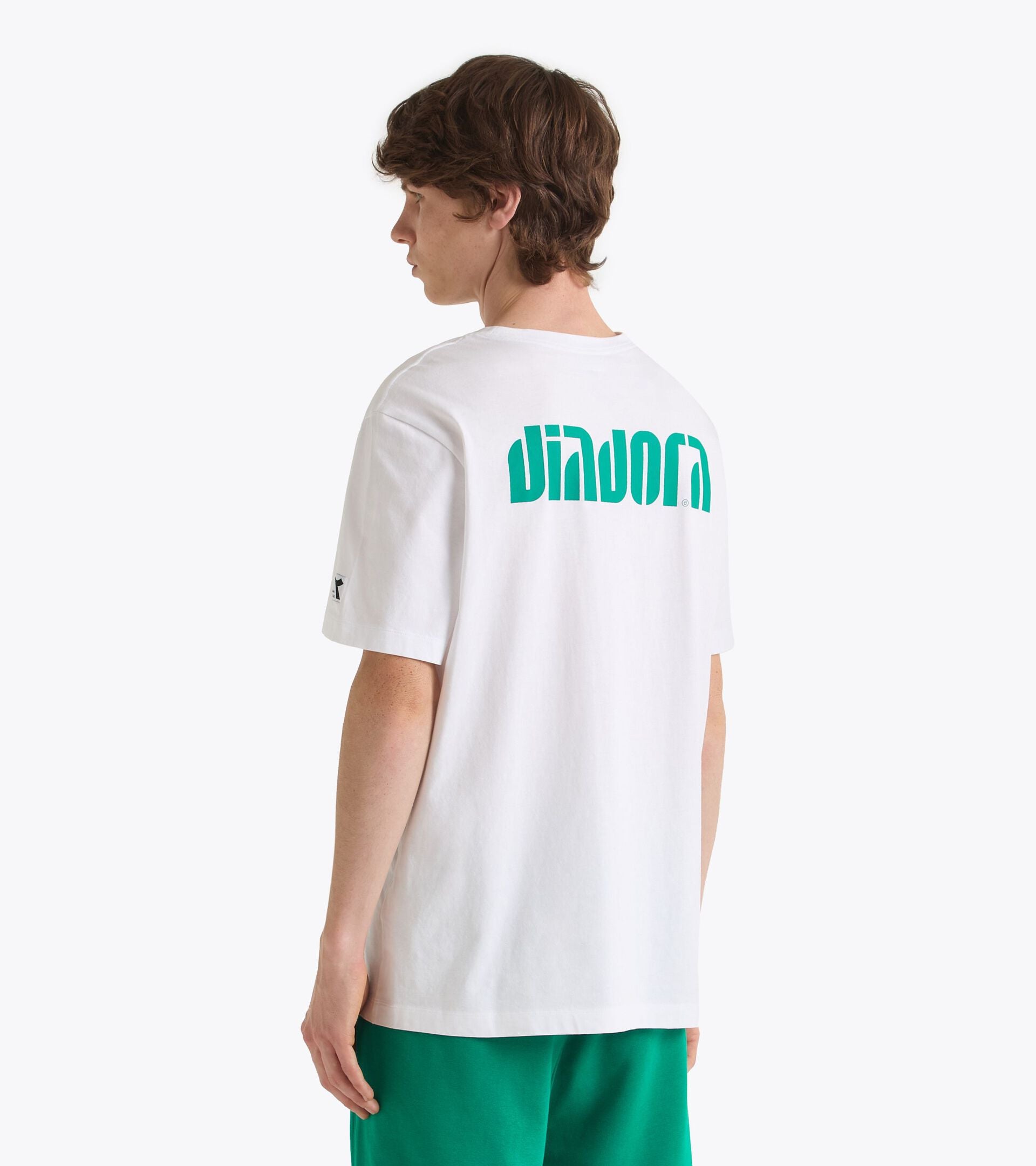 Diadora アパレル T-SHIRT SS ATHL. LOGO SL Tシャツ - UNISEX - ホワイト/グリーン