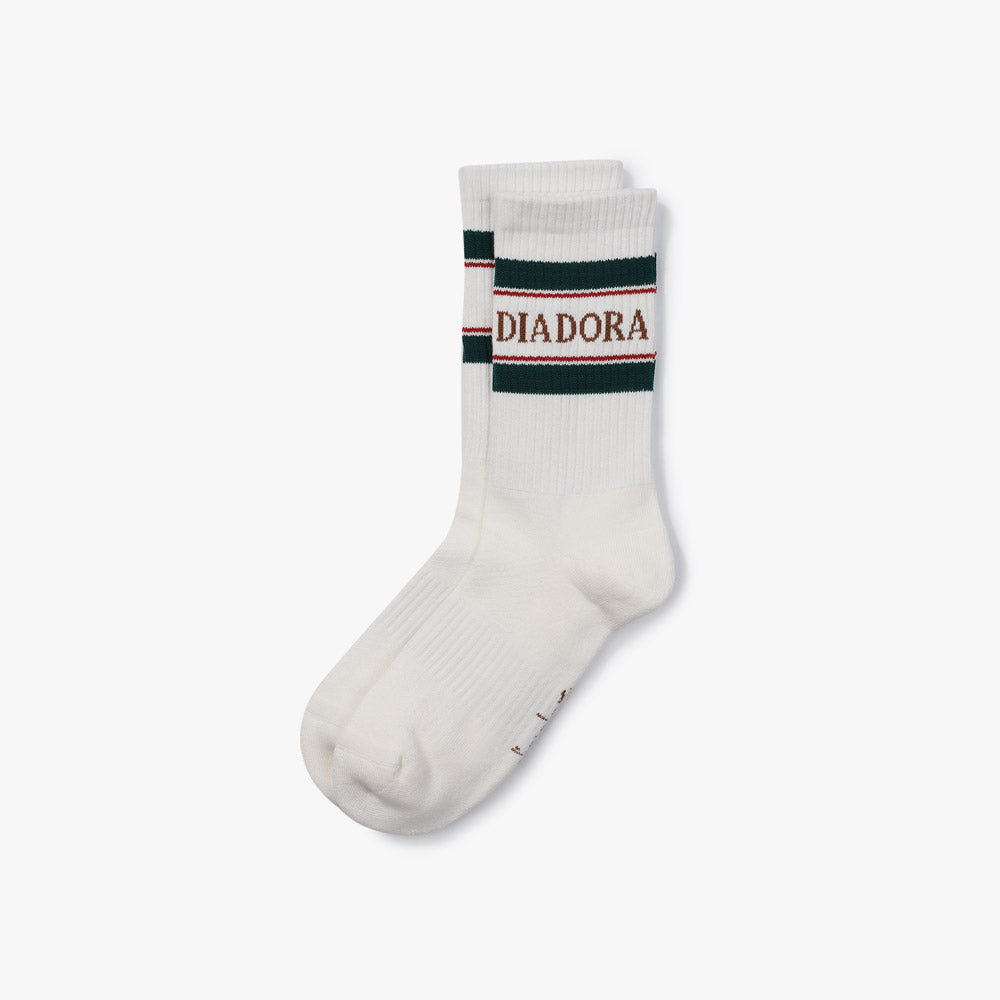 Diadora アパレル Stripe Mid Socks ソックス - UNISEX - ホワイト/グリーン