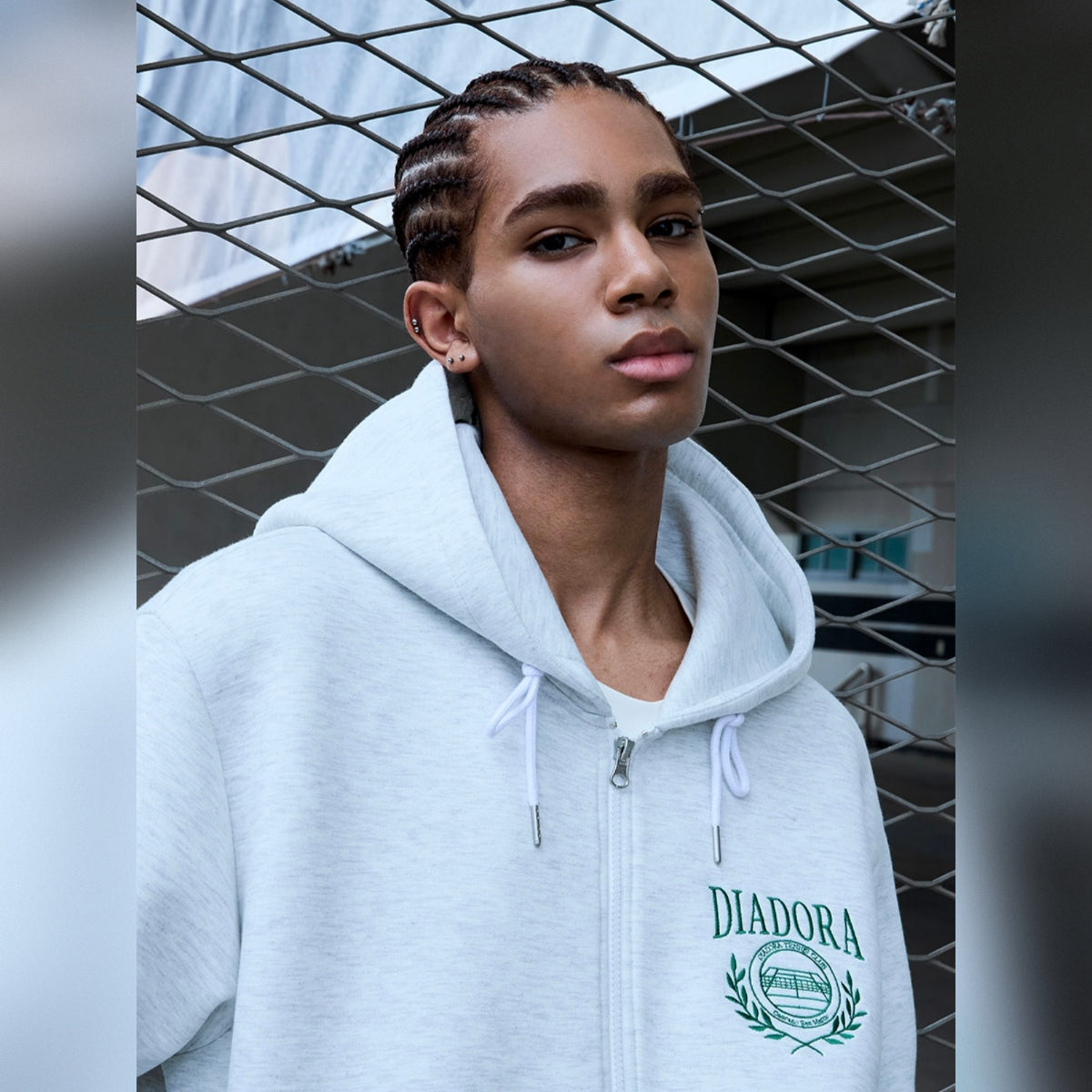 Diadora アパレル Air Cushion Zip-Up Hoodie パーカー - UNISEX - ライトグレー