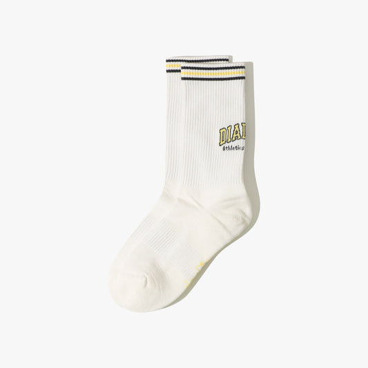 Diadora アパレル TENNIS LOGO QURTER SOCKS ソックス - UNISEX - ホワイト/ライム