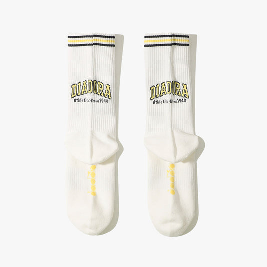 Diadora アパレル TENNIS LOGO QURTER SOCKS ソックス - UNISEX - ホワイト/ライム