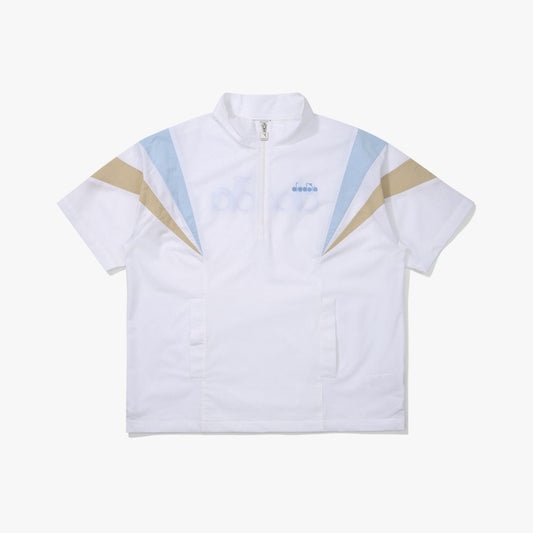 Diadora アパレル GLANDSLAM AIRY HALF ANORAK ポロシャツ - UNISEX - ホワイト/ブルー