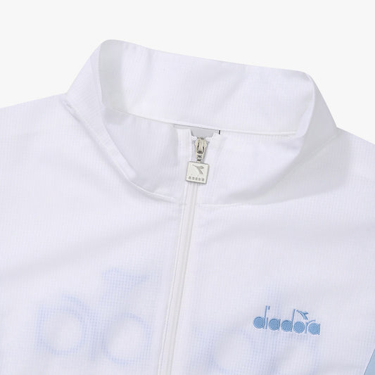Diadora アパレル GLANDSLAM AIRY HALF ANORAK ポロシャツ - UNISEX - ホワイト/ブルー
