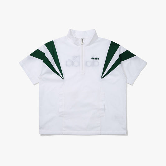 Diadora アパレル GLANDSLAM AIRY HALF ANORAK ポロシャツ - UNISEX - ホワイト/グリーン