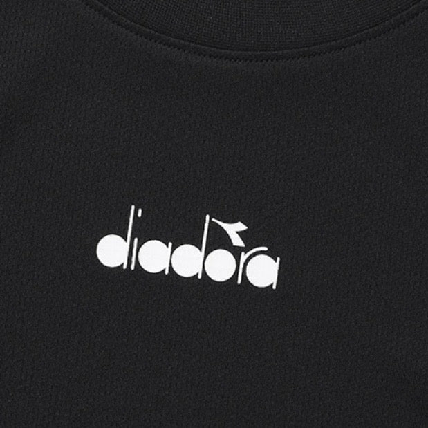 Diadora apparel Collection GLANDSLAM AIRY MESH T-SHIRT｜ディアドラ アパレル Tシャツ ブラック メンズ レディース