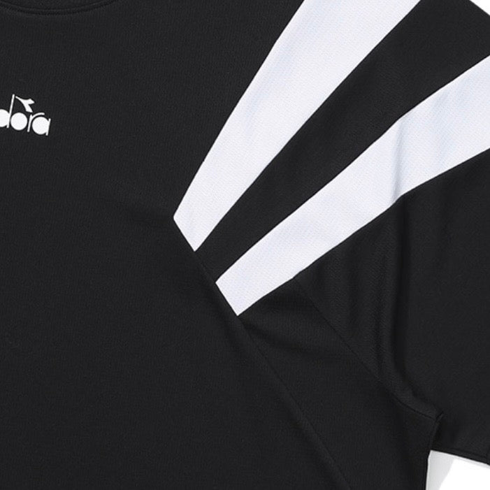 Diadora apparel Collection GLANDSLAM AIRY MESH T-SHIRT｜ディアドラ アパレル Tシャツ ブラック メンズ レディース