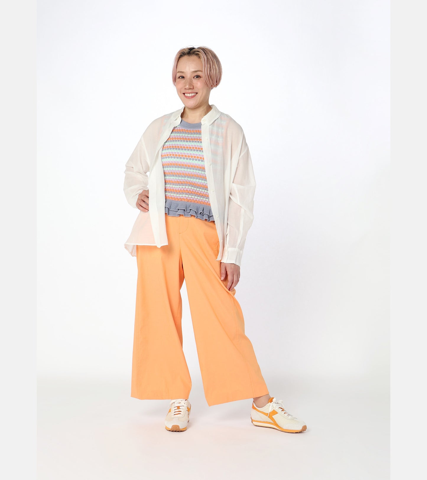 Diadora Sportswear Collection RALLY PUNCHED｜ディアドラ スニーカー ホワイト イエロー メンズ レディース
