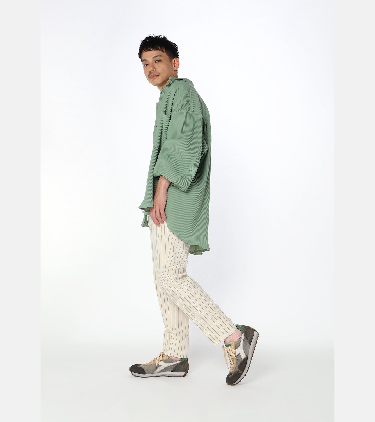 Diadora Heritage Collection EQUIPE DIRTY SW EVO｜ディアドラ スニーカー ベージュ グリーン メンズ